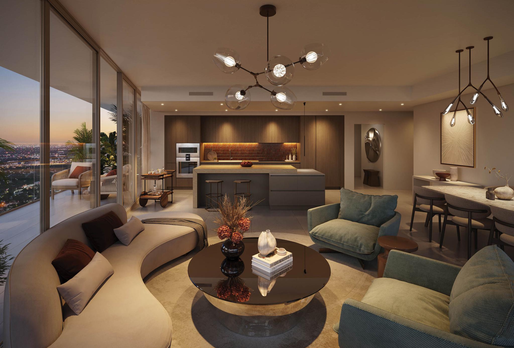 Jean-Georges Miami Tropic Residences living room interior